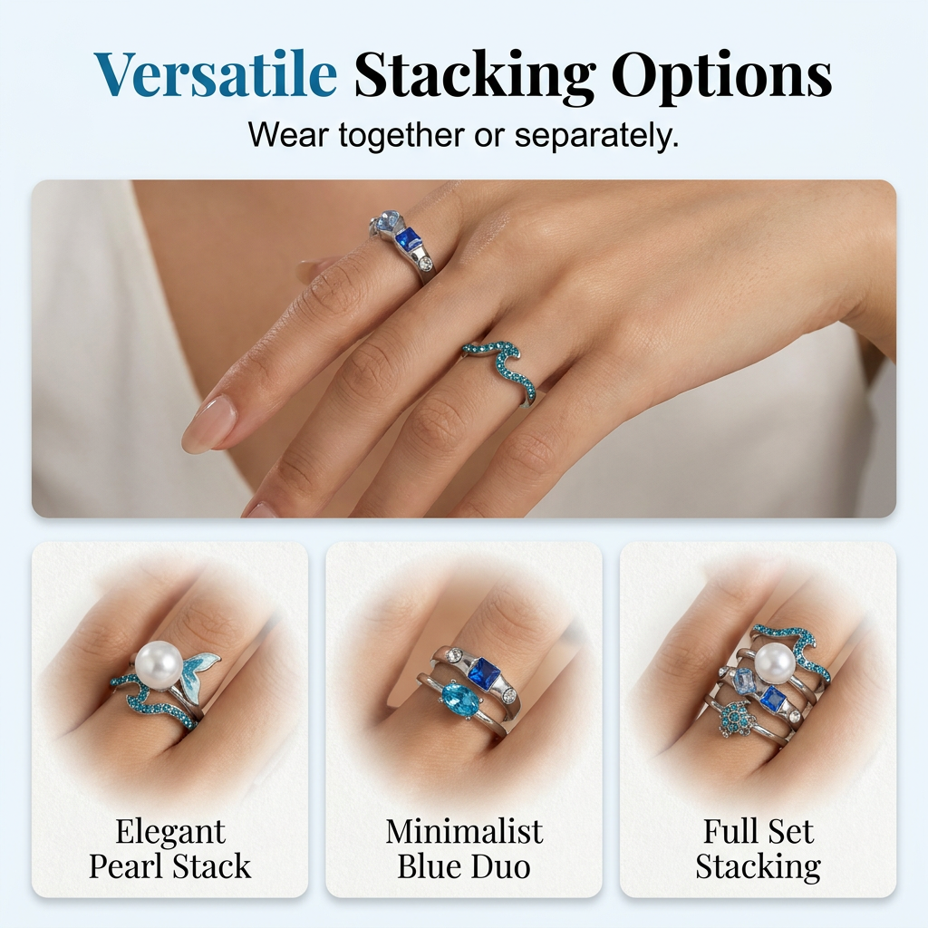 Adjustable Tail Ring Marine Jewelry