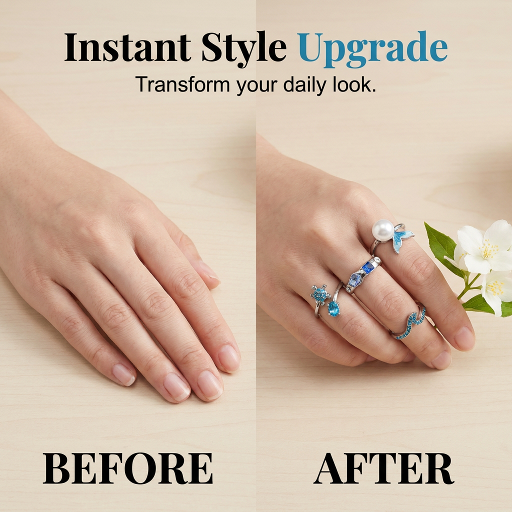 Adjustable Tail Ring Marine Jewelry