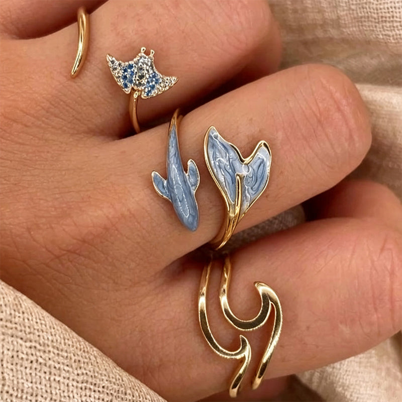 Adjustable Tail Ring Marine Jewelry
