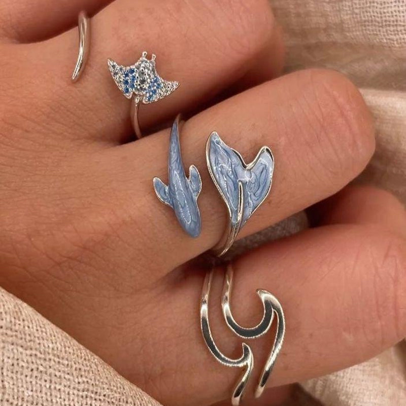 Adjustable Tail Ring Marine Jewelry