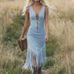 🤠 LIMITED-TIME 48% OFF! ✨ Retro Western Tassel Sleeveless Slim Dress – Fringe Hem, Front Zipper, Cowgirl Style 🌵