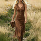🤠 LIMITED-TIME 48% OFF! ✨ Retro Western Tassel Sleeveless Slim Dress – Fringe Hem, Front Zipper, Cowgirl Style 🌵