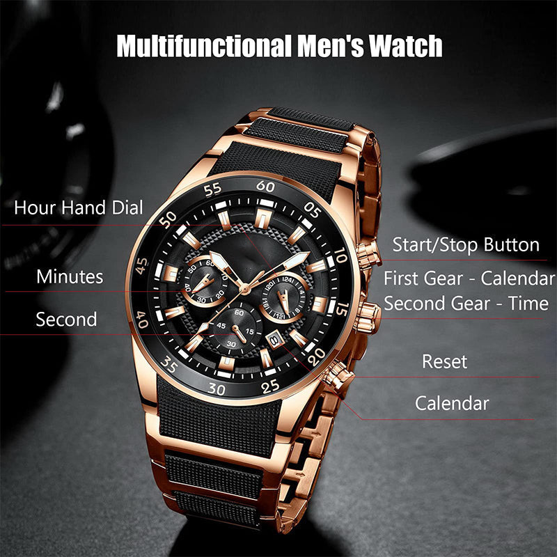 🔥50% OFF!✈️Free Shipping⌚ Men's Waterproof Multifunctional Quartz Watch
