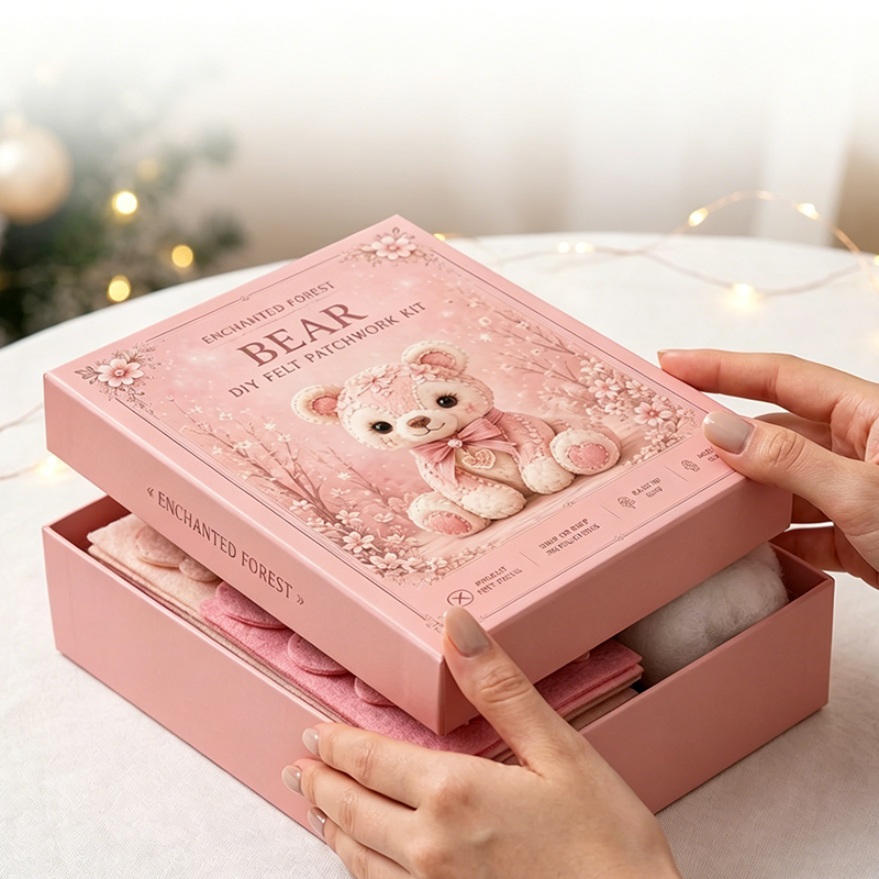 🎀49% OFF🎁Pink Enchanted Forest DIY Felt Patchwork Kit