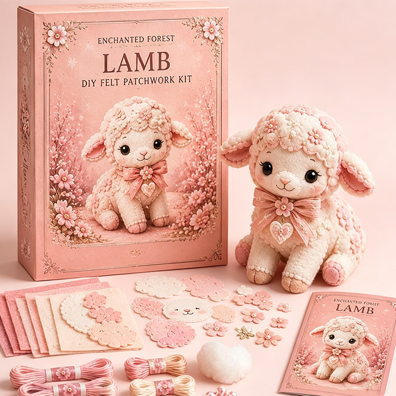 🎀49% OFF🎁Pink Enchanted Forest DIY Felt Patchwork Kit