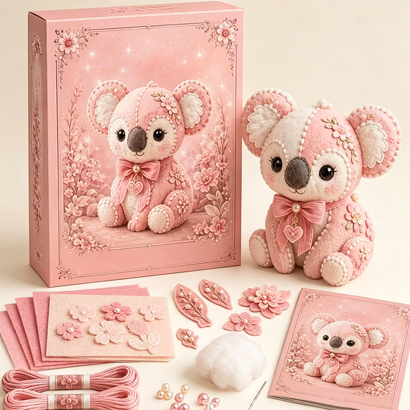 🎀49% OFF🎁Pink Enchanted Forest DIY Felt Patchwork Kit