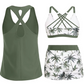 🔥2026 Hot Sale 52% OFF✨⚡ 50K+ SOLD! 🎁Women's 3-Piece Swimsuit Tankini Set with Shorts👙