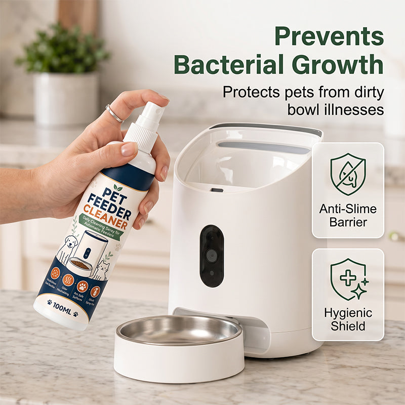 Pet Feeder Cleaner Spray with Cleaning Towel