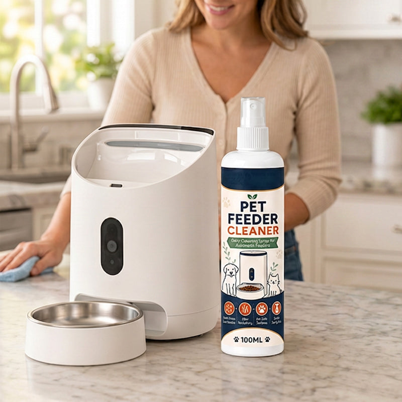 Pet Feeder Cleaner Spray with Cleaning Towel