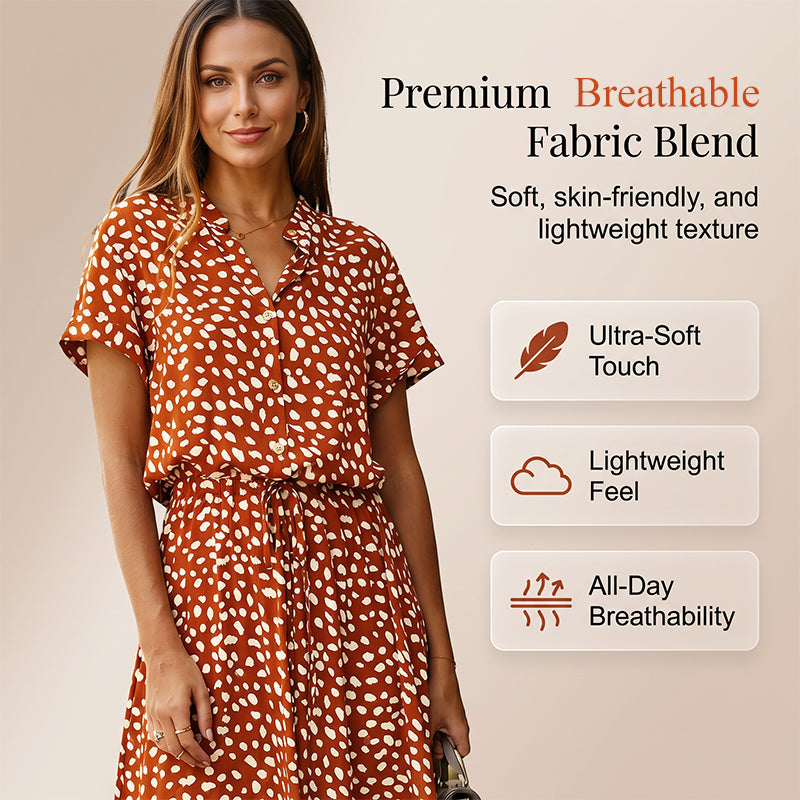 Women Casual Floral Printed Midi Dress
