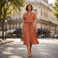 Women Casual Floral Printed Midi Dress