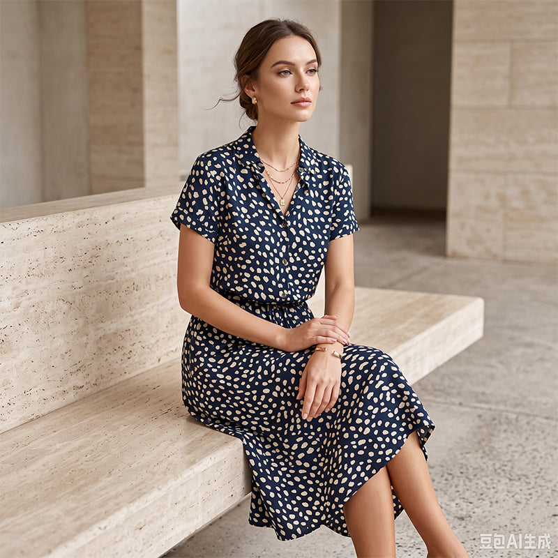 Women Casual Floral Printed Midi Dress