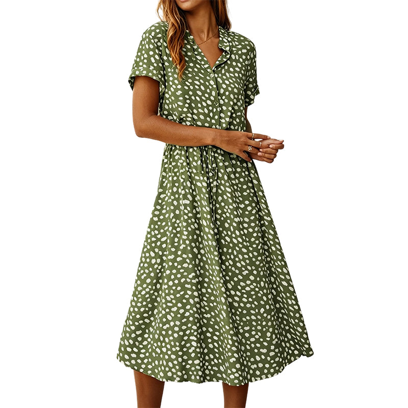 Women Casual Floral Printed Midi Dress