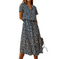 Women Casual Floral Printed Midi Dress