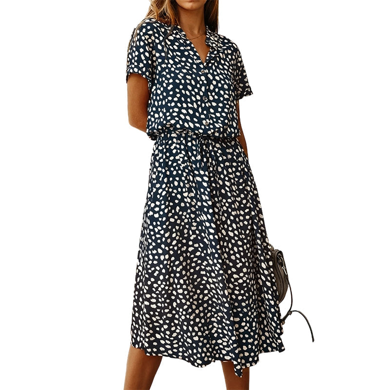 Women Casual Floral Printed Midi Dress