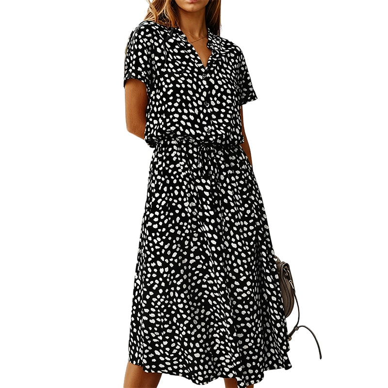 Women Casual Floral Printed Midi Dress