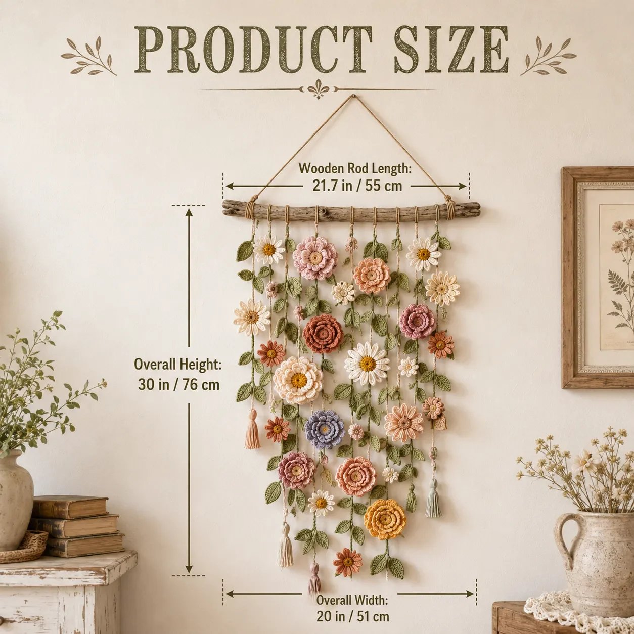🌸Crochet Flower Wall Hanging Decor Handmade🌸Handcrafted Items from the School for Middle-Aged and Elderly Artisans