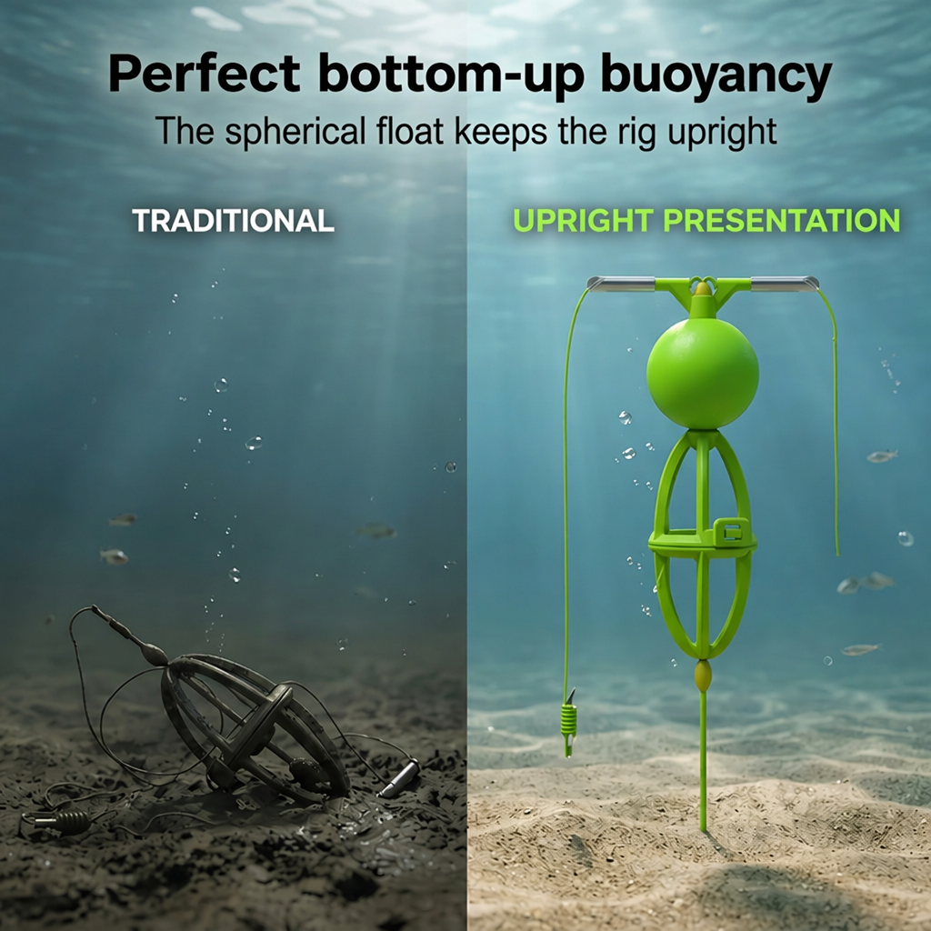 Tangle-Free Bottom-Up Feeder Basket Fishing System