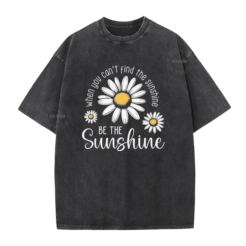 🌼LIMITED TIME 51% OFF! 👕 Vintage Washed Daisy T-Shirt – Soft Breathable Blend, Relaxed Drop Shoulder Fit and Retro Everyday Style
