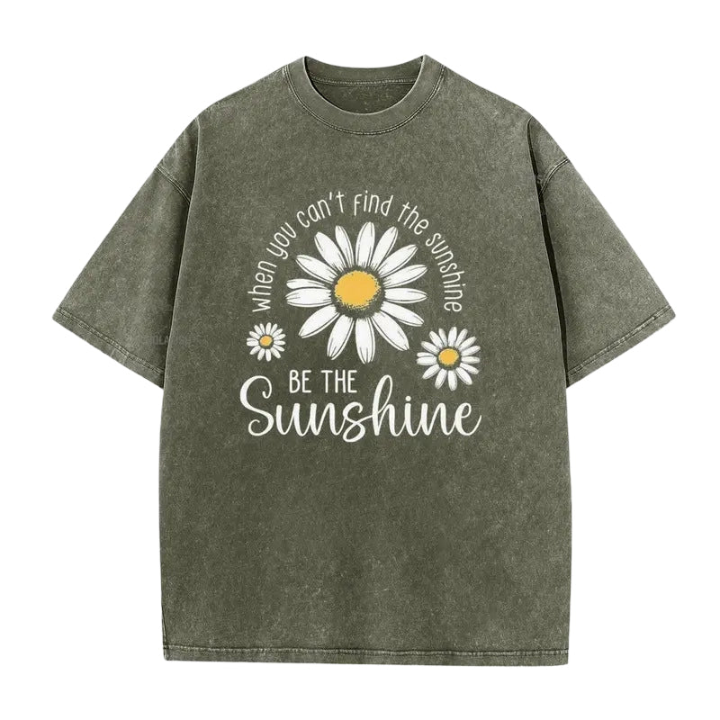 🌼LIMITED TIME 51% OFF! 👕 Vintage Washed Daisy T-Shirt – Soft Breathable Blend, Relaxed Drop Shoulder Fit and Retro Everyday Style