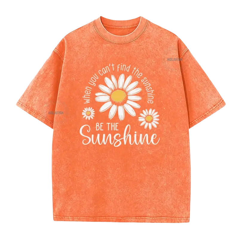 🌼LIMITED TIME 51% OFF! 👕 Vintage Washed Daisy T-Shirt – Soft Breathable Blend, Relaxed Drop Shoulder Fit and Retro Everyday Style