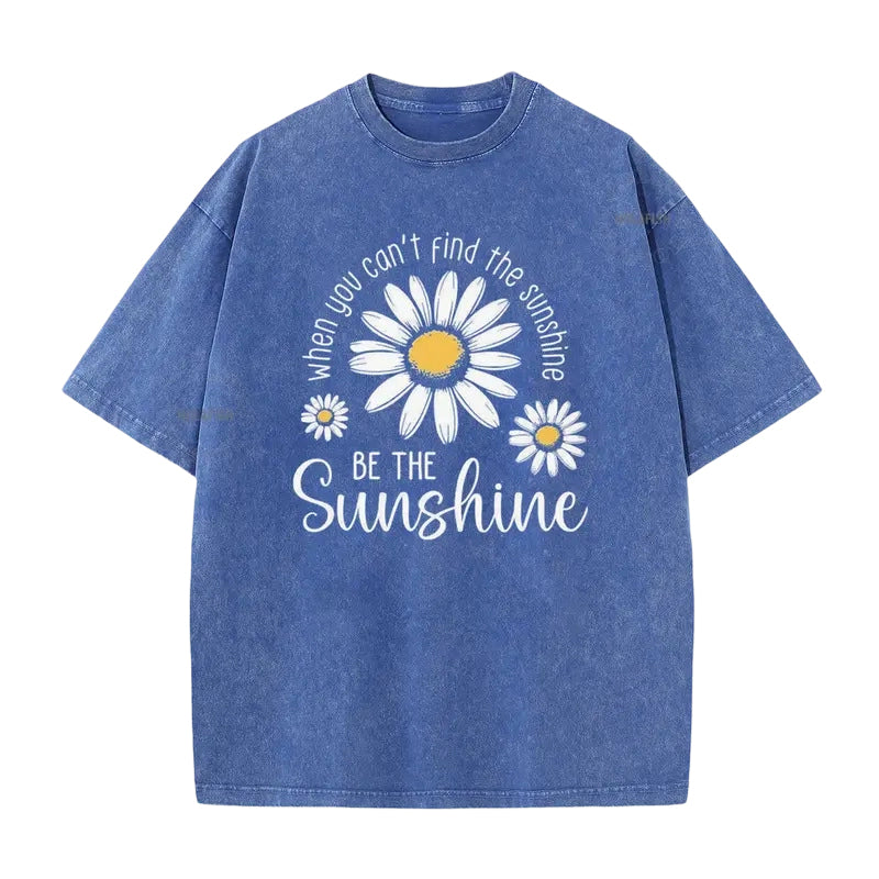 🌼LIMITED TIME 51% OFF! 👕 Vintage Washed Daisy T-Shirt – Soft Breathable Blend, Relaxed Drop Shoulder Fit and Retro Everyday Style