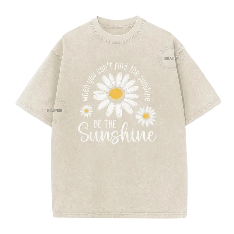 🌼LIMITED TIME 51% OFF! 👕 Vintage Washed Daisy T-Shirt – Soft Breathable Blend, Relaxed Drop Shoulder Fit and Retro Everyday Style