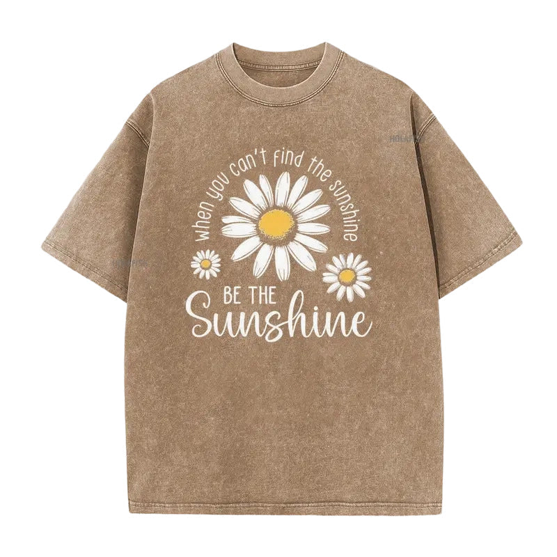 🌼LIMITED TIME 51% OFF! 👕 Vintage Washed Daisy T-Shirt – Soft Breathable Blend, Relaxed Drop Shoulder Fit and Retro Everyday Style