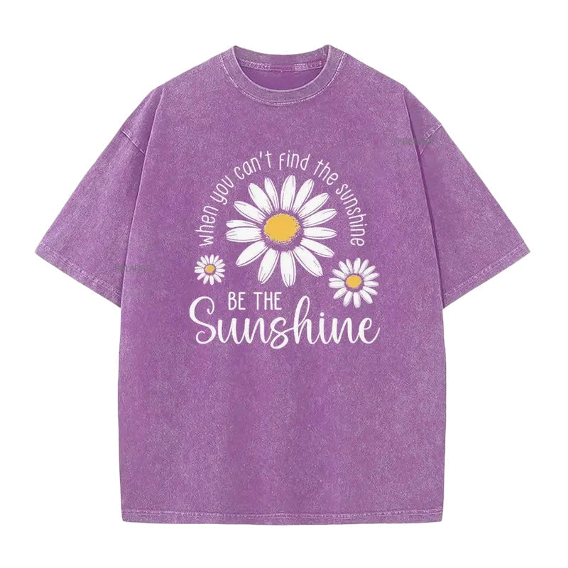 🌼LIMITED TIME 51% OFF! 👕 Vintage Washed Daisy T-Shirt – Soft Breathable Blend, Relaxed Drop Shoulder Fit and Retro Everyday Style