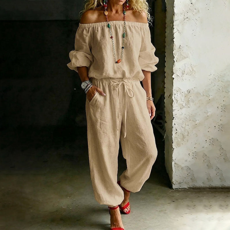 👗Last Day Promotion 58% OFF🌸Women's Off Shoulder Jumpsuit – Effortless Chic With A Flattering Fit ✨