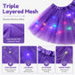 🏆 Last Day 52%OFF!🎁LED Light Up Sequin Tutu Skirt Star Mesh Princess Skirt for Girls and Adults