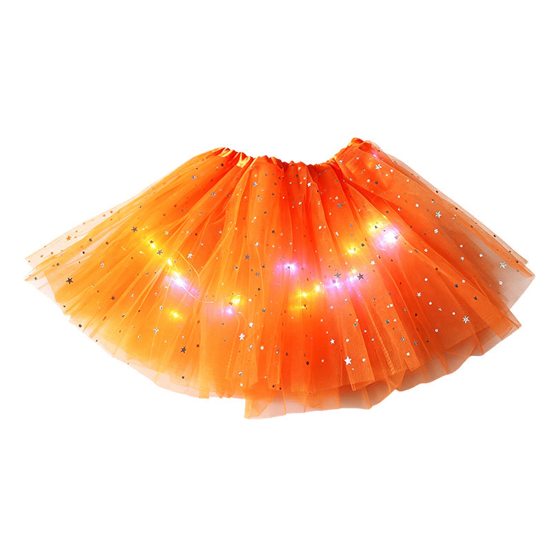 🏆 Last Day 52%OFF!🎁LED Light Up Sequin Tutu Skirt Star Mesh Princess Skirt for Girls and Adults