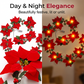 🎄 Christmas Poinsettia String Lights – Add a Warm Holiday Glow ✨