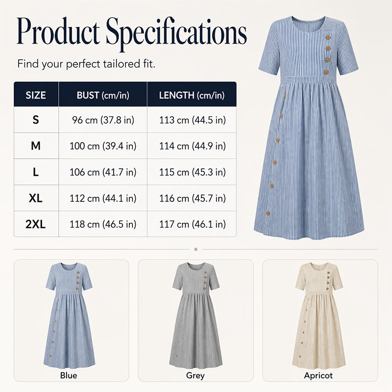 👗Striped pocket dress - Soft and versatile casual style