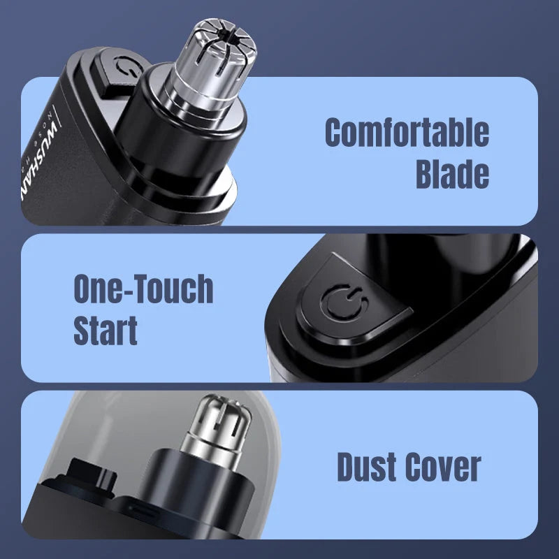 🎁 HOT SALE 50% OFF 💕 Rechargeable Portable Nose Hair Trimmer – Painless Precision, Built-In LED Light & USB-C Fast Charging – A Grooming Essential for Men ✨