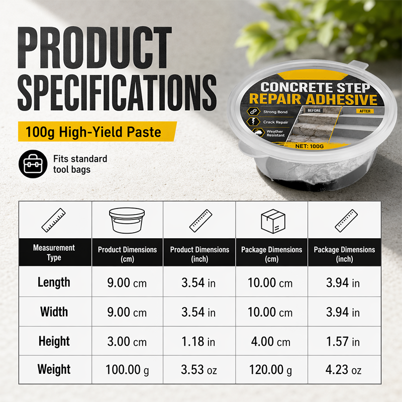 🥳2026 HOT SALE🥳💞50K+ SOLD!🏠  Concrete Step Repair Adhesive – Permanently bonds cracked stairs & walkways. Weatherproof – resists heat, ice & rain. Walk safely again! 🛡️✨