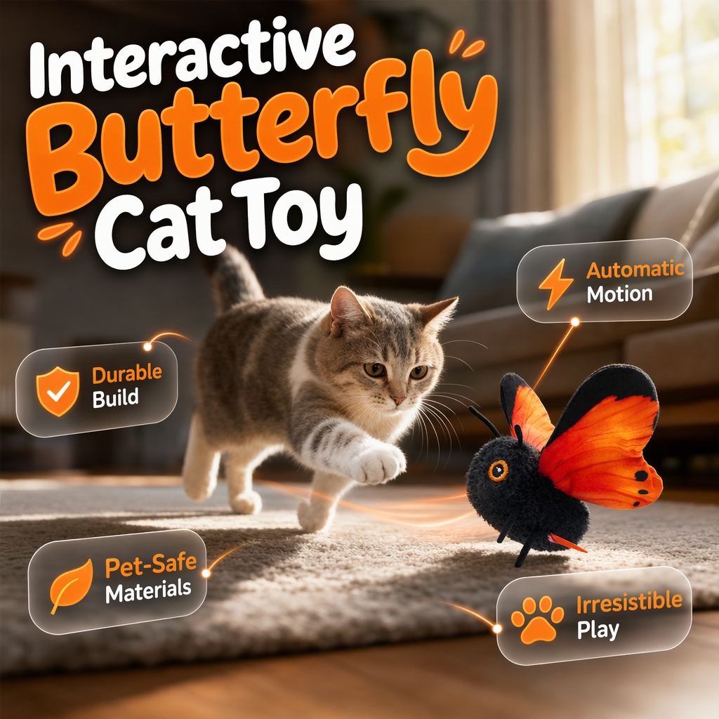 🦋🐱 Smart Sensing Flapping Butterfly Toy – 58% OFF! Motion-activated, realistic flight, interactive fun – keeps your cat engaged for hours. 🔥✨