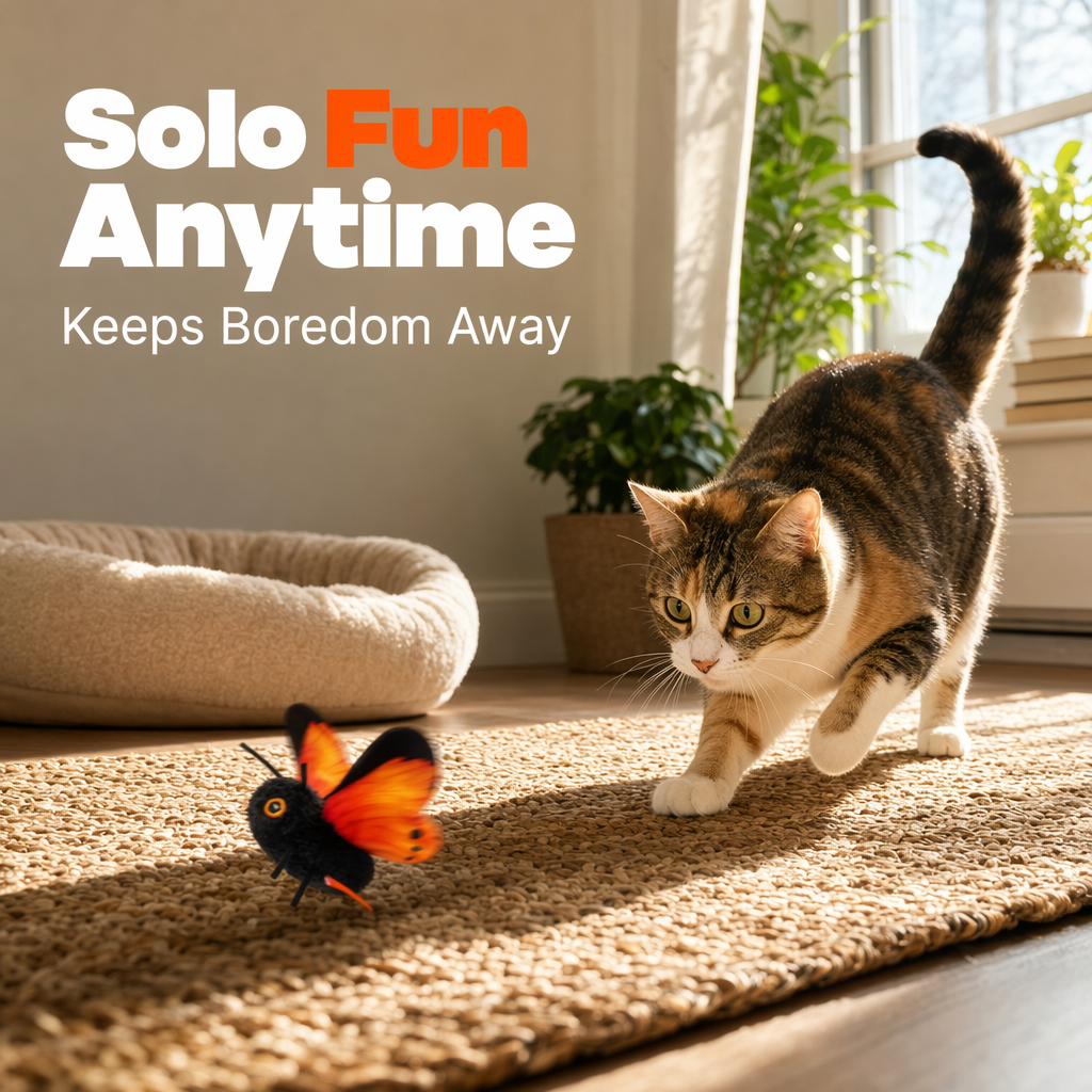 🦋🐱 Smart Sensing Flapping Butterfly Toy – 58% OFF! Motion-activated, realistic flight, interactive fun – keeps your cat engaged for hours. 🔥✨