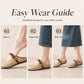🌸Camellia Leather Mules – Closed‑Toe Slip‑On Flats with Polished Metal Floral Trim