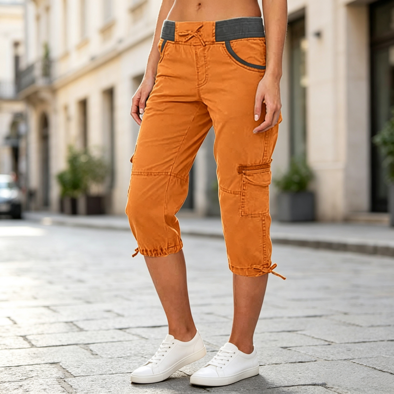 👖55% OFF NOW ! ✨Women's High-Waist Cargo Capri Pants – Breathable Cotton with Utility Pockets, Adjustable Cuffs Casual Summer Trousers