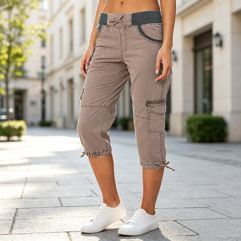 👖55% OFF NOW ! ✨Women's High-Waist Cargo Capri Pants – Breathable Cotton with Utility Pockets, Adjustable Cuffs Casual Summer Trousers