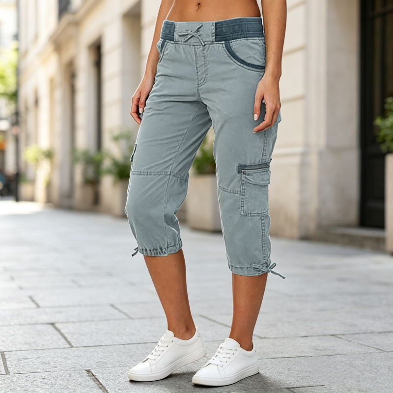 👖55% OFF NOW ! ✨Women's High-Waist Cargo Capri Pants – Breathable Cotton with Utility Pockets, Adjustable Cuffs Casual Summer Trousers