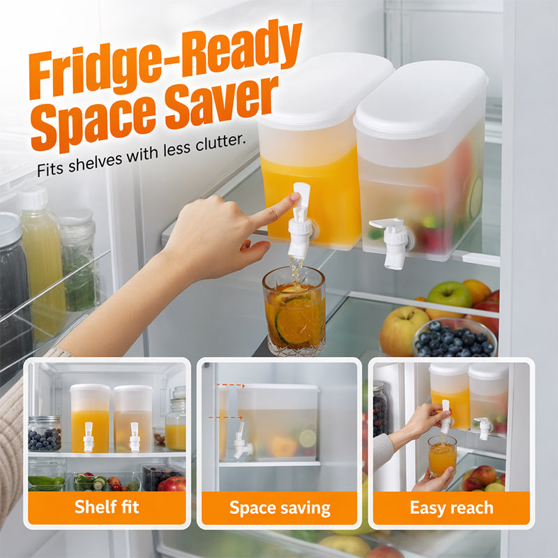 ❄️Limited Time 50% OFF for Cool Summer! 🌈Summer Must-Have! 🍹🧊Build your own drink shop at home！🧊🥂Space-Saving Refrigerator Beverage Dispenser with Spigot