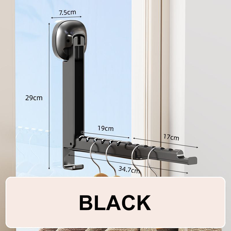 🔥Suction Cup Extendable Folding Drying Rack – No-Drill, Space-Saving, for Bathroom Balcony 👚