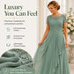 🎉 LIMITED TIME 50% OFF! 👗 Women’s Elegant Round Neck Dress – Lace Detail, Flowing Silhouette & Waist-Defining Fit 🌸