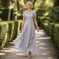 🎉 LIMITED TIME 50% OFF! 👗 Women’s Elegant Round Neck Dress – Lace Detail, Flowing Silhouette & Waist-Defining Fit 🌸