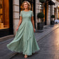 🎉 LIMITED TIME 50% OFF! 👗 Women’s Elegant Round Neck Dress – Lace Detail, Flowing Silhouette & Waist-Defining Fit 🌸