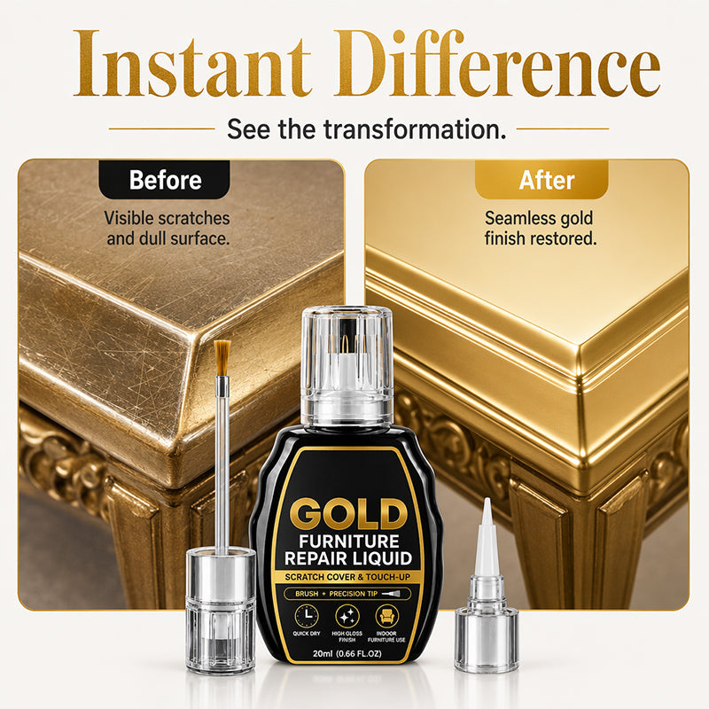 🥳2026 HOT SALE🥳|💞 Gold Furniture Repair Paint – Covers scratches & chips on golden surfaces. No need to replace – just brush & restore! 🎨🛡️