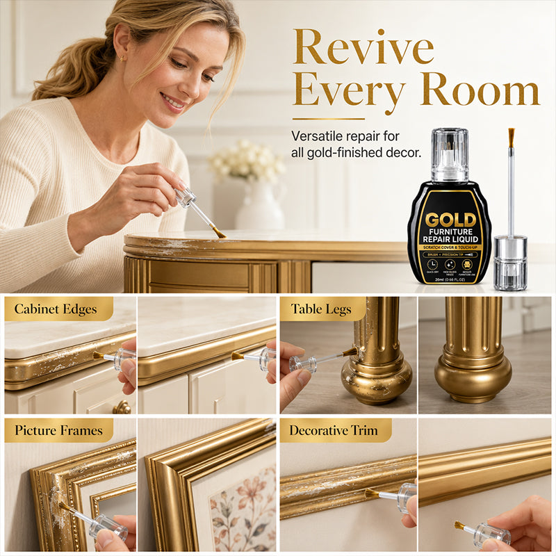 🥳2026 HOT SALE🥳|💞 Gold Furniture Repair Paint – Covers scratches & chips on golden surfaces. No need to replace – just brush & restore! 🎨🛡️