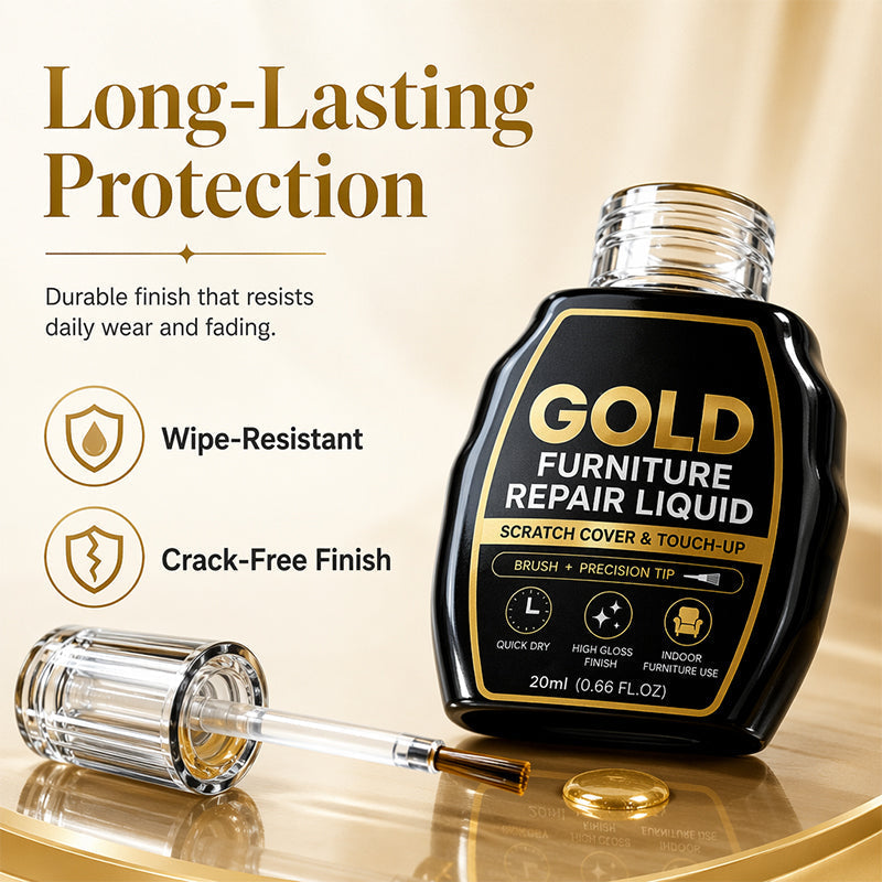 🥳2026 HOT SALE🥳|💞 Gold Furniture Repair Paint – Covers scratches & chips on golden surfaces. No need to replace – just brush & restore! 🎨🛡️
